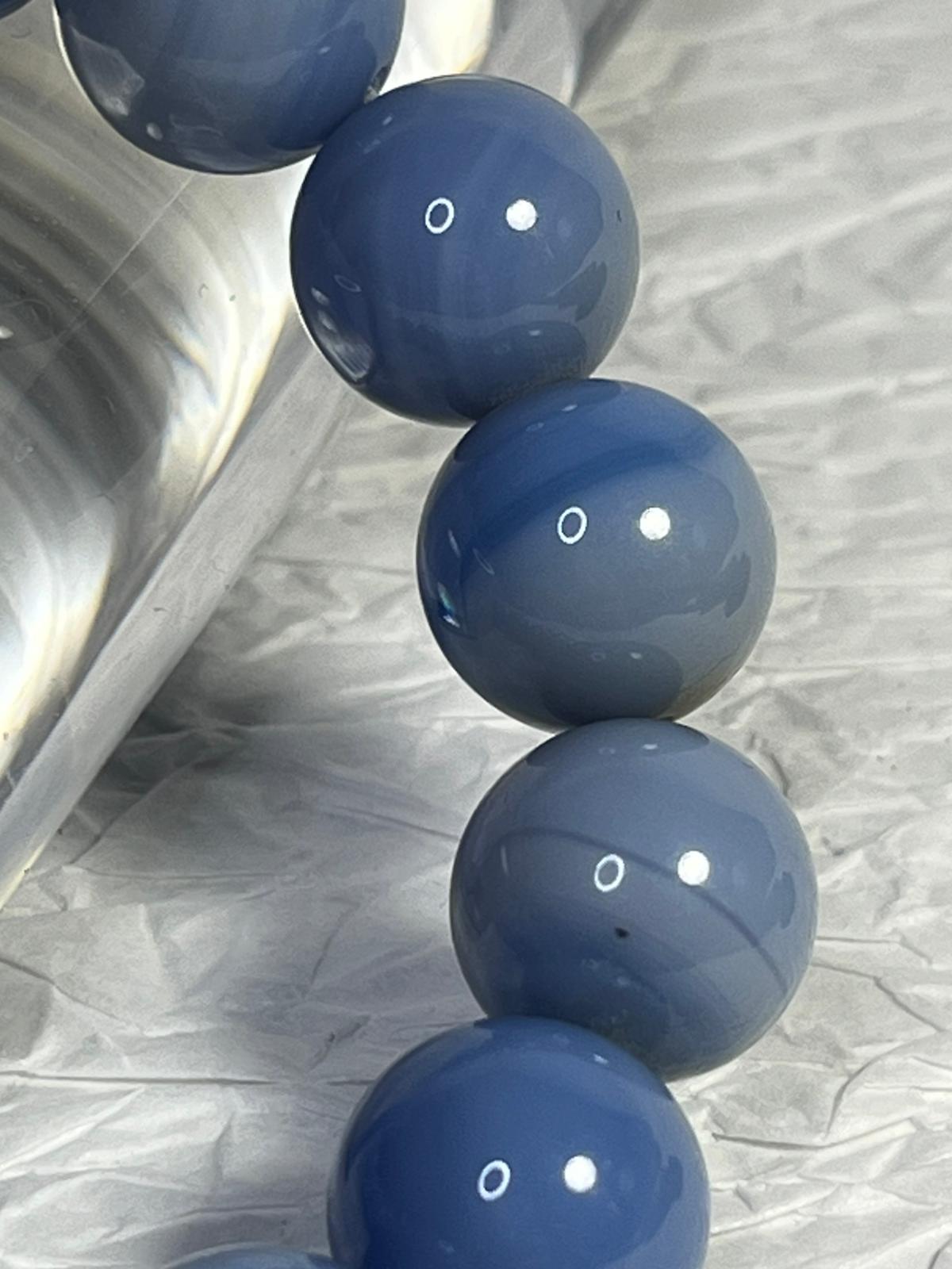 Bracelet Agate du Botswana Bleue