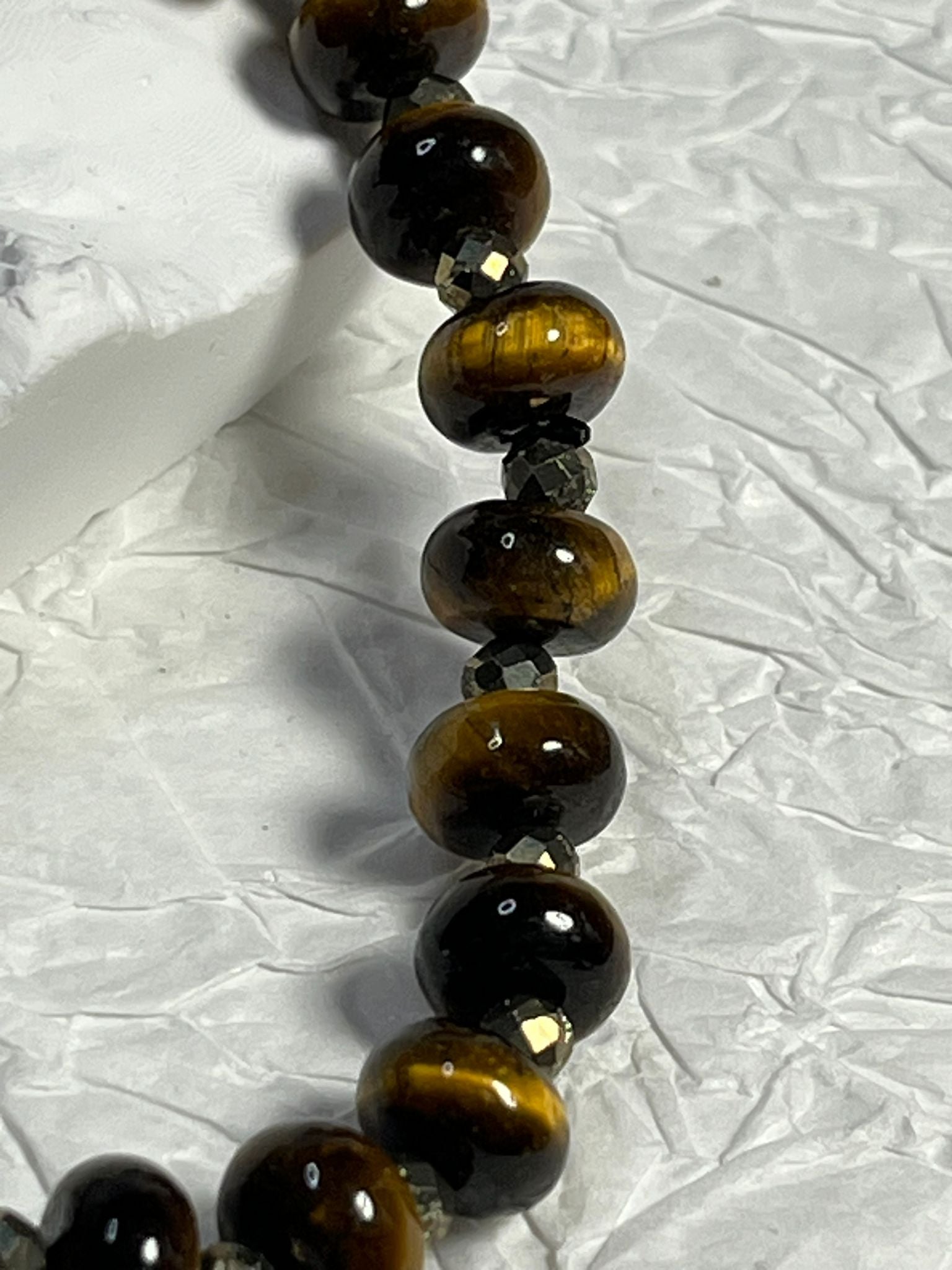 Bracelet Œil de Tigre et Pyrite