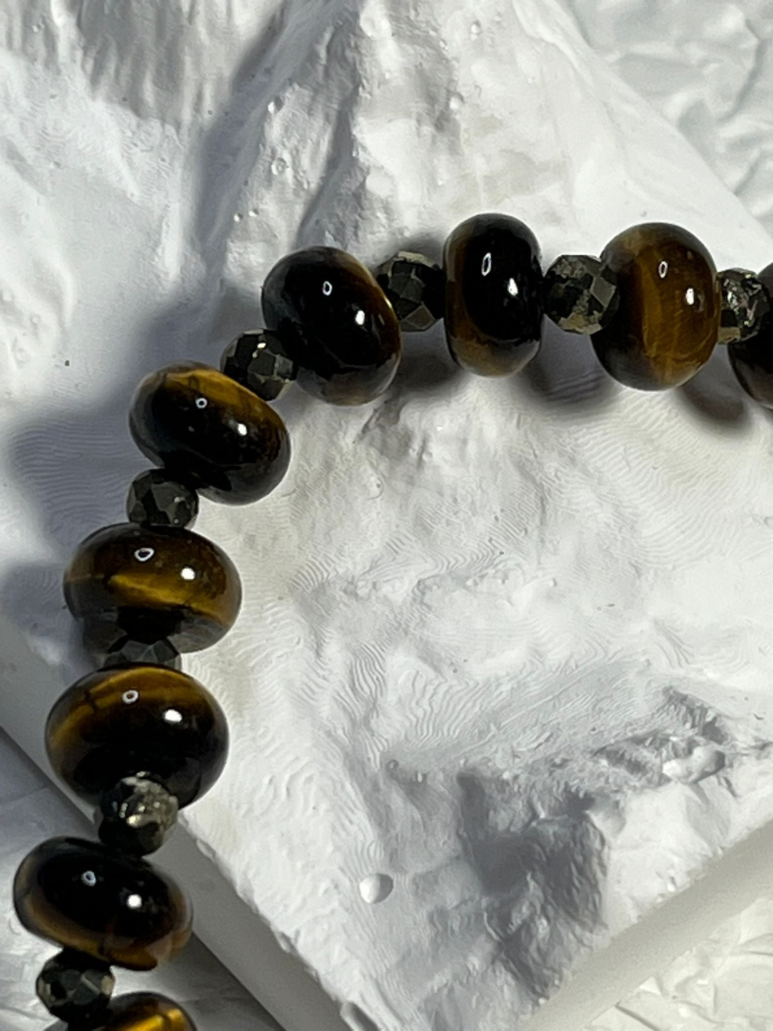 Bracelet Œil de Tigre et Pyrite