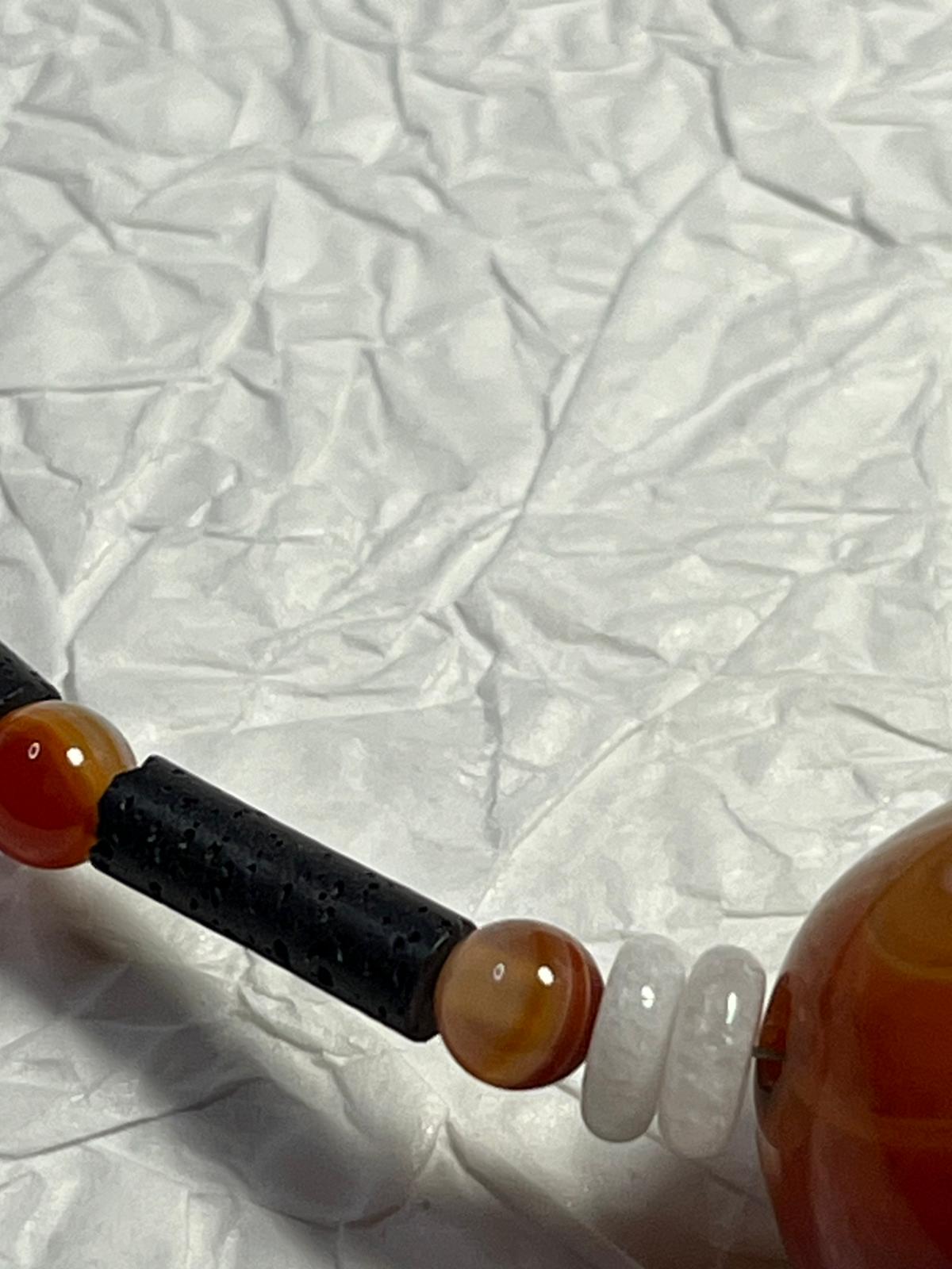 Collier Pierre de Lave et Cornaline