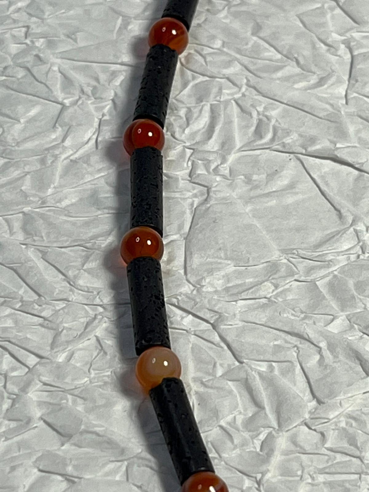 Collier Pierre de Lave et Cornaline