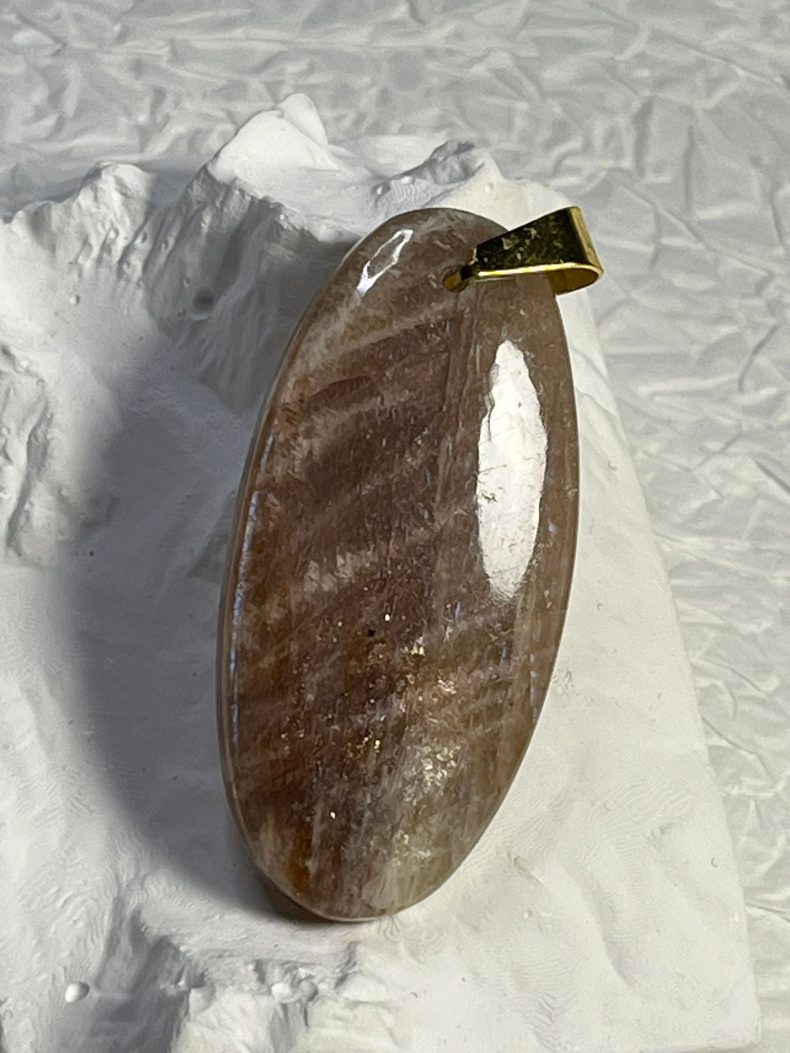 Pendentif Pierre de Lune et Pierre de Soleil (Rare)