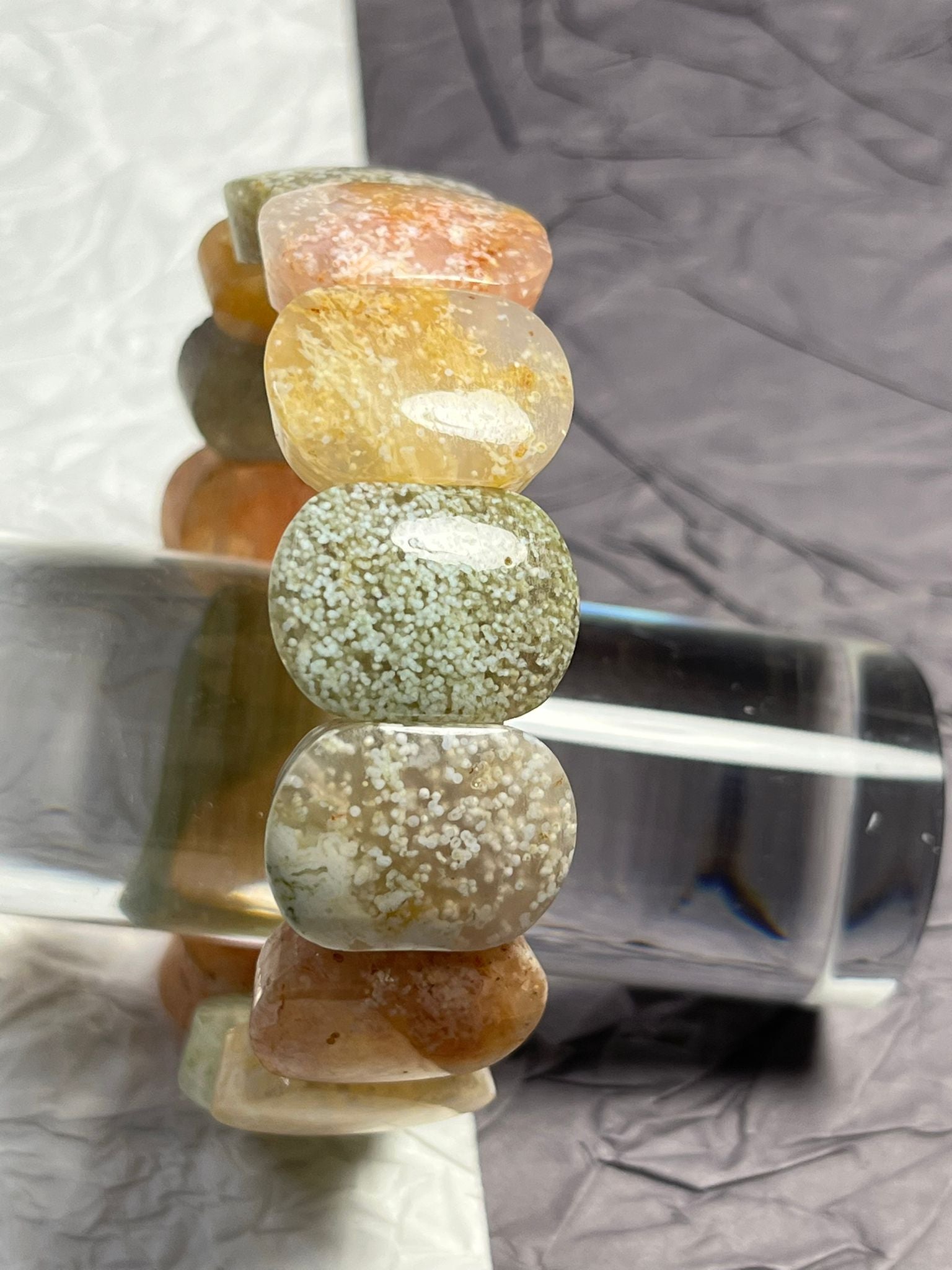 Bracelet Manchette en Agate Mousse