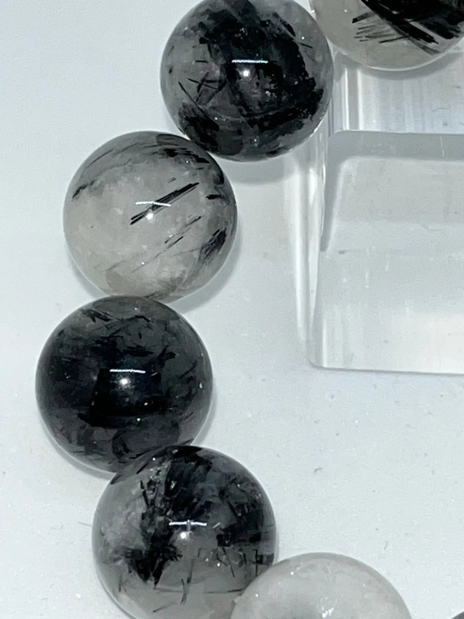 Bracelet Quartz laiteux & Tourmaline