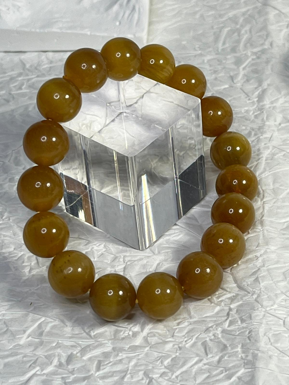 Bracelet Œil de Tigre Doré Glacé