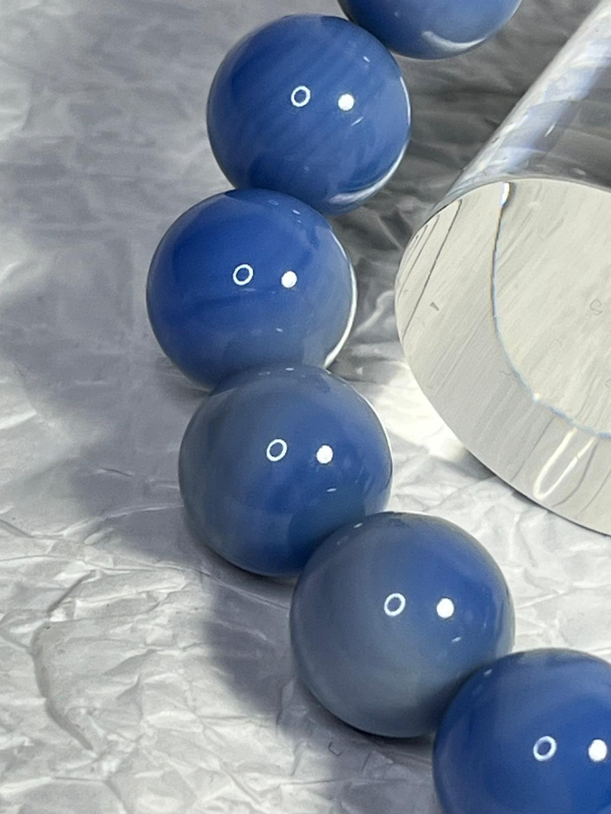 Bracelet Agate du Botswana Bleue