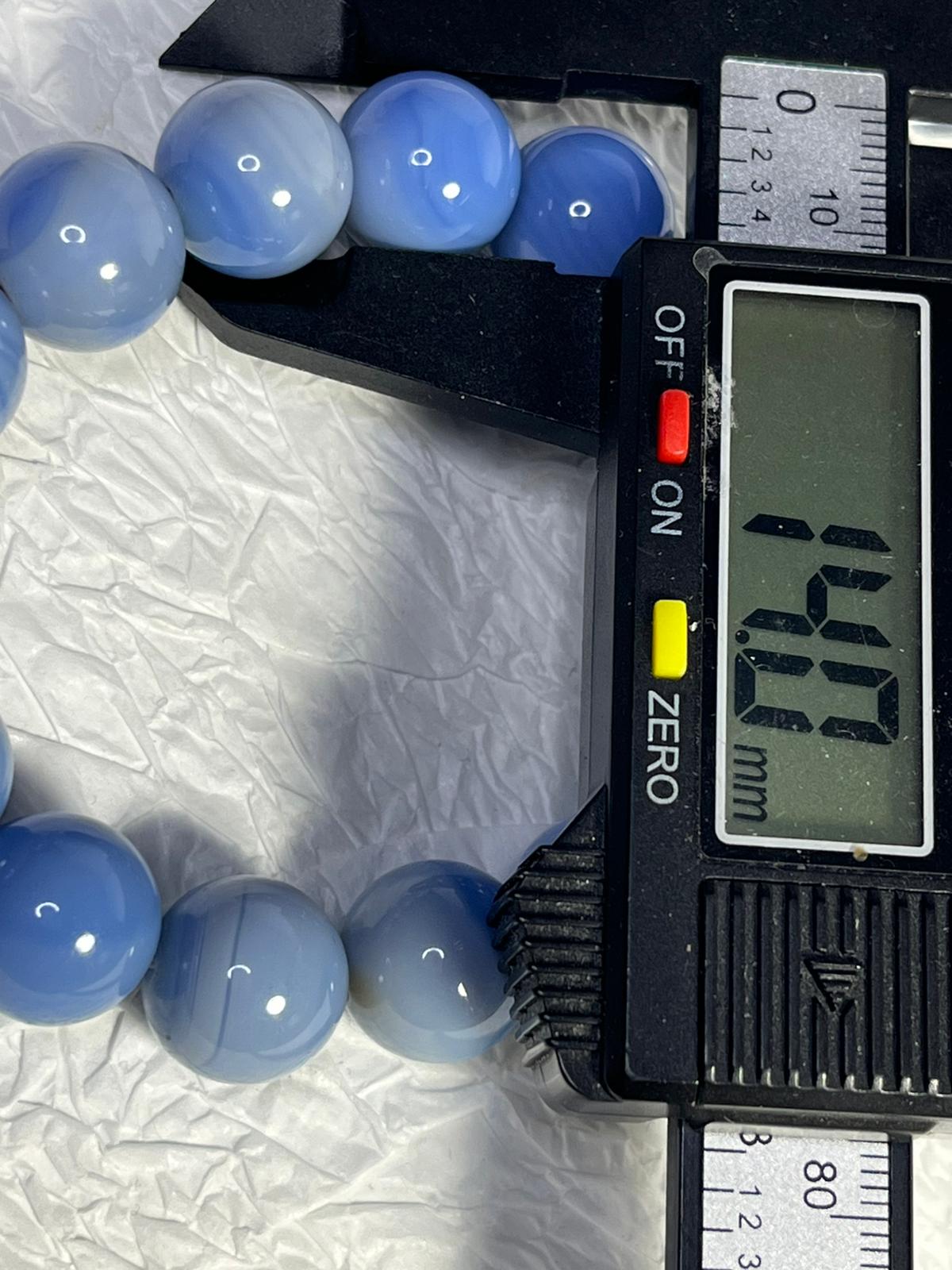 Bracelet Agate du Botswana Bleue