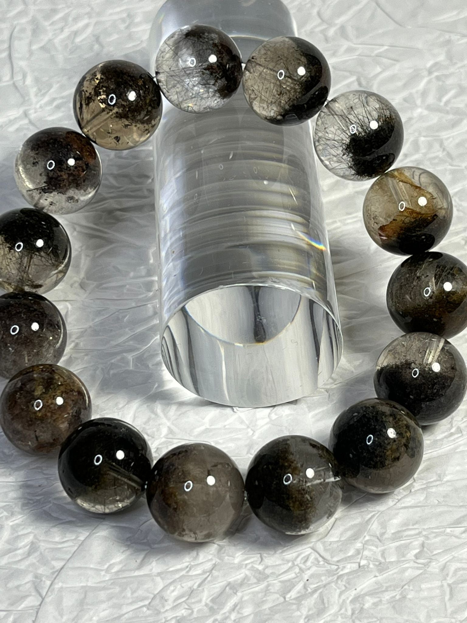 Bracelet Quartz Jardin Fumé & Rutiles