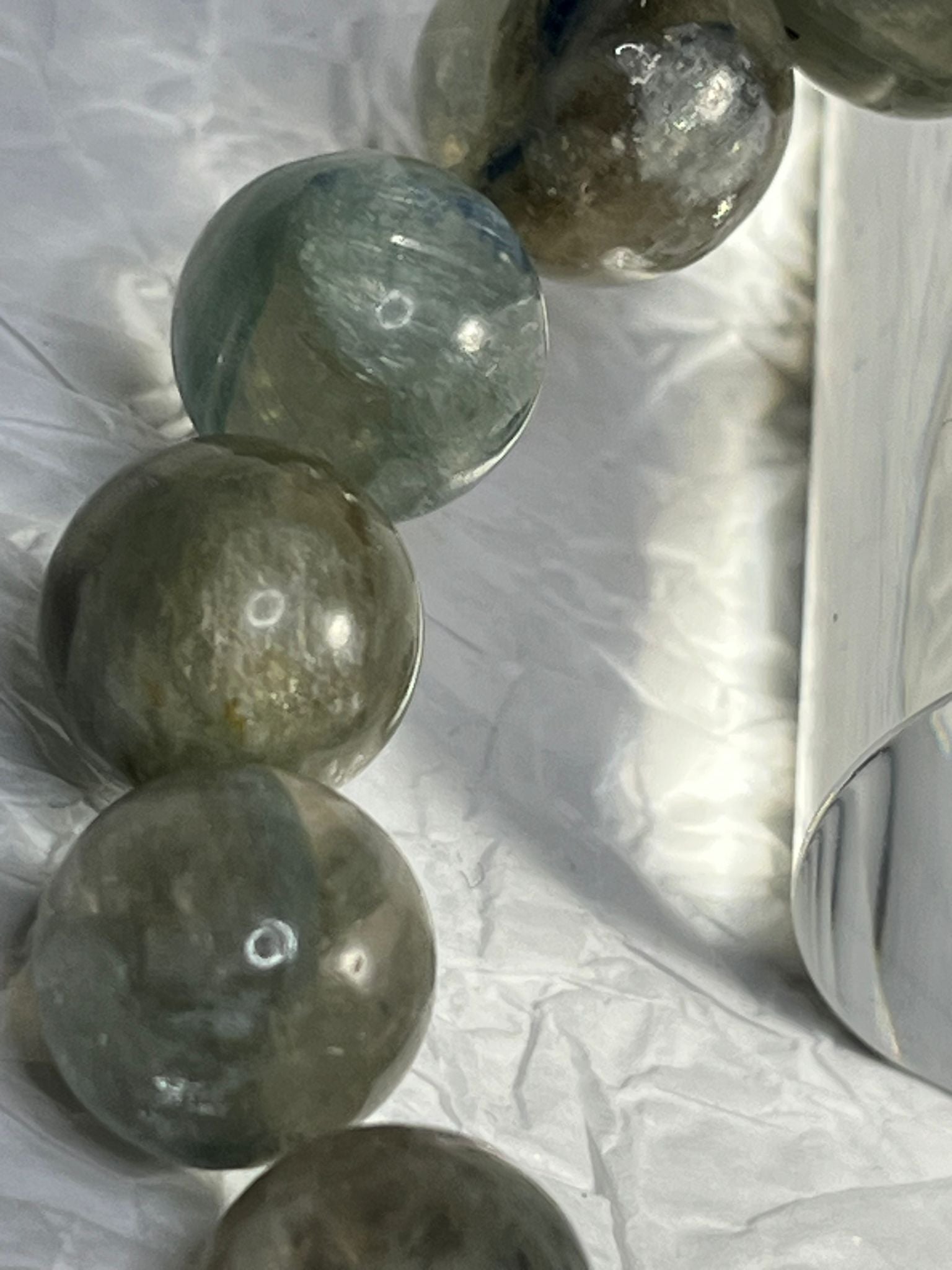 Bracelet Cyanite Verte sur Quartz