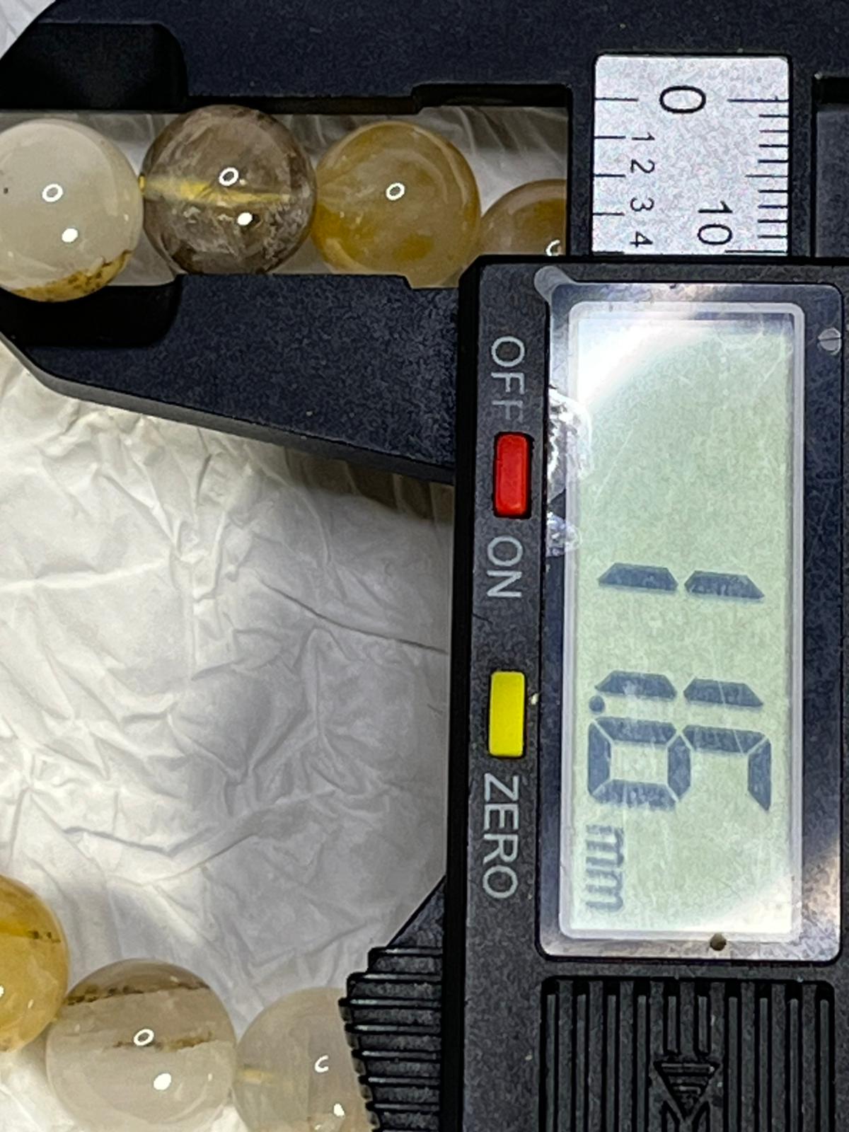 Bracelet Quartz de Feu Jaune (Hématoïde Jaune) Dendritique