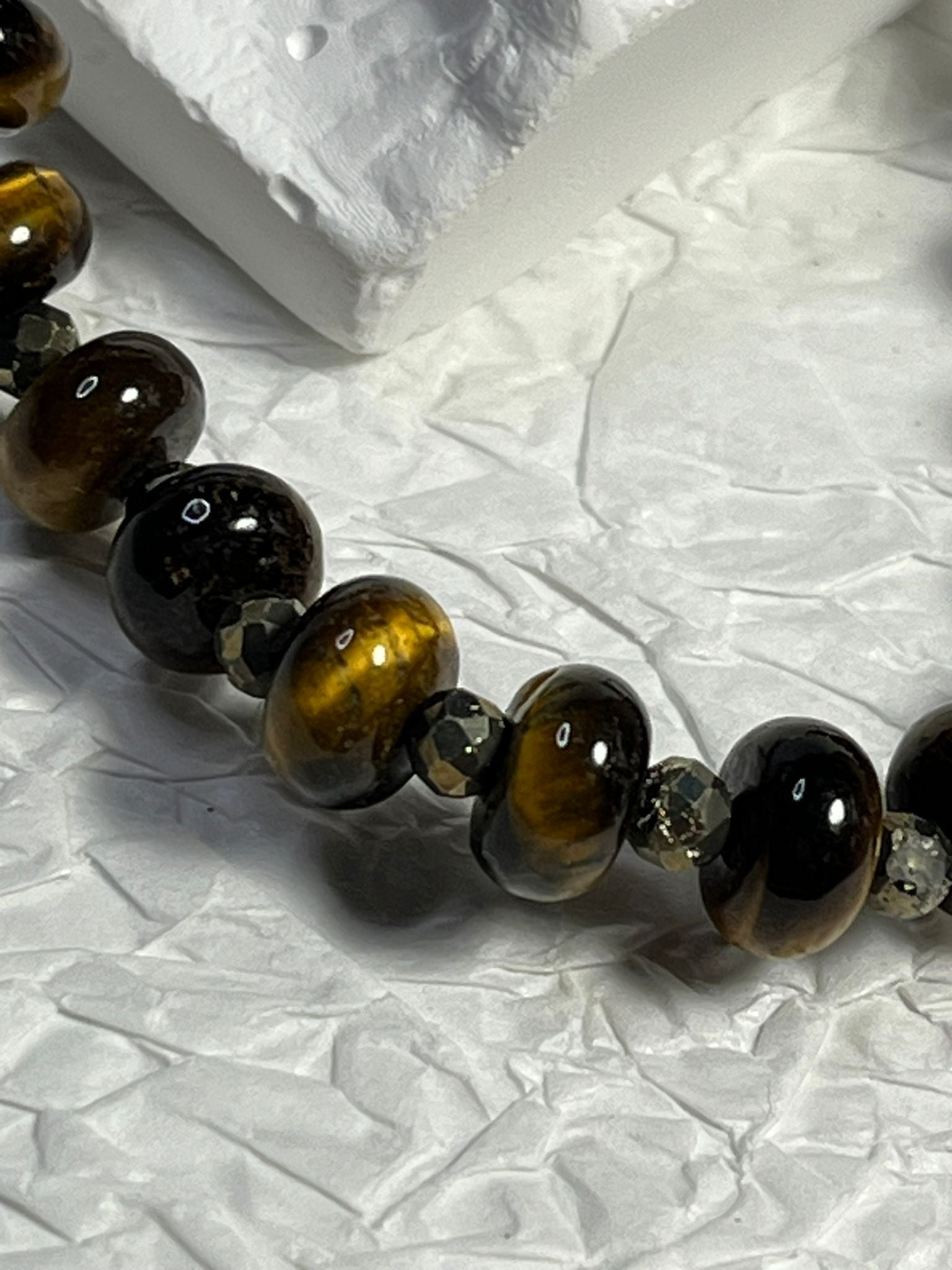 Bracelet Œil de Tigre et Pyrite