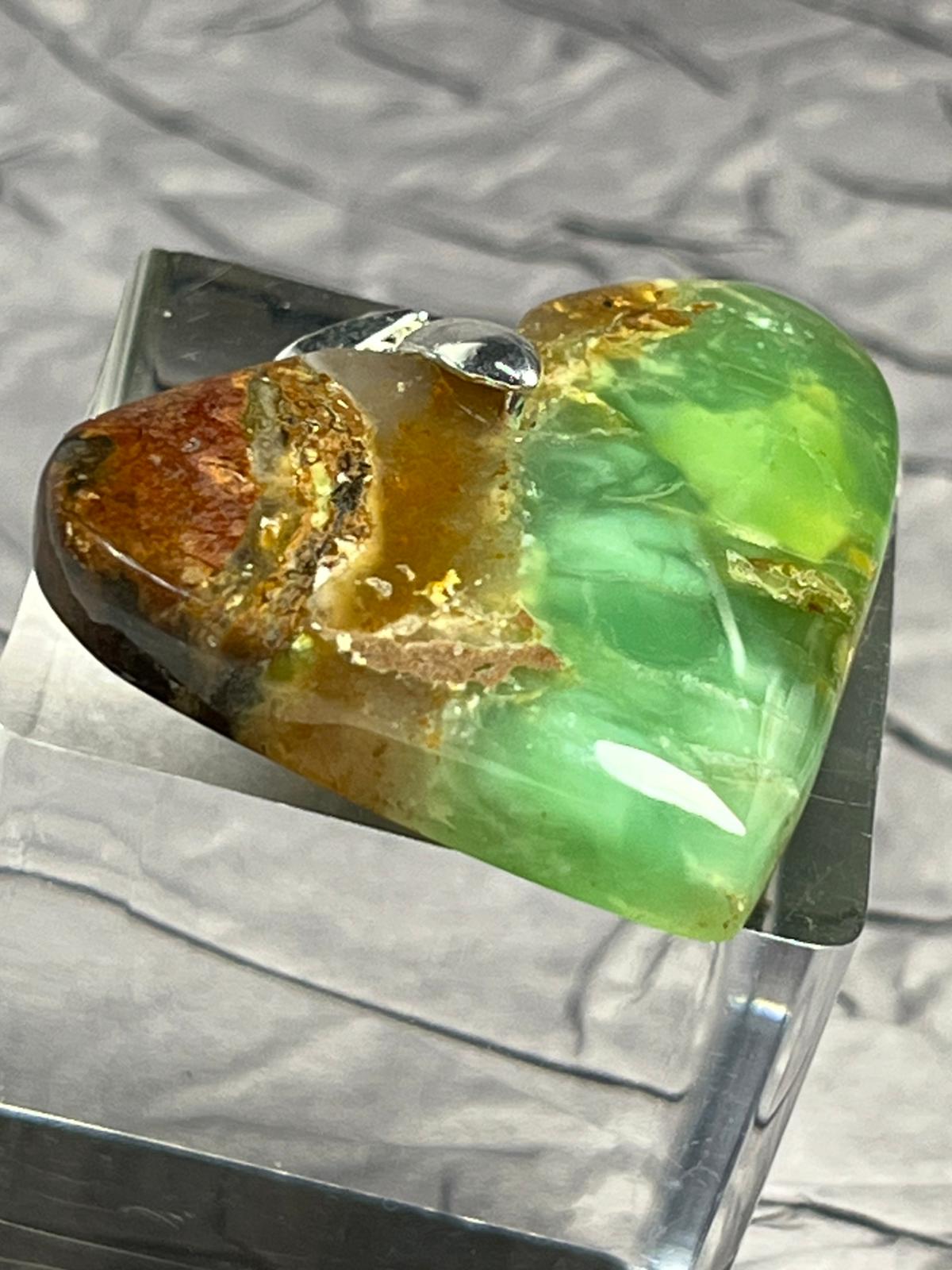 Pendentif en Chrysoprase sur Opale Boulder