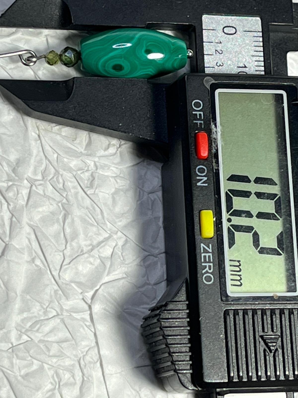 Boucles d’Oreilles Malachite et Zircon