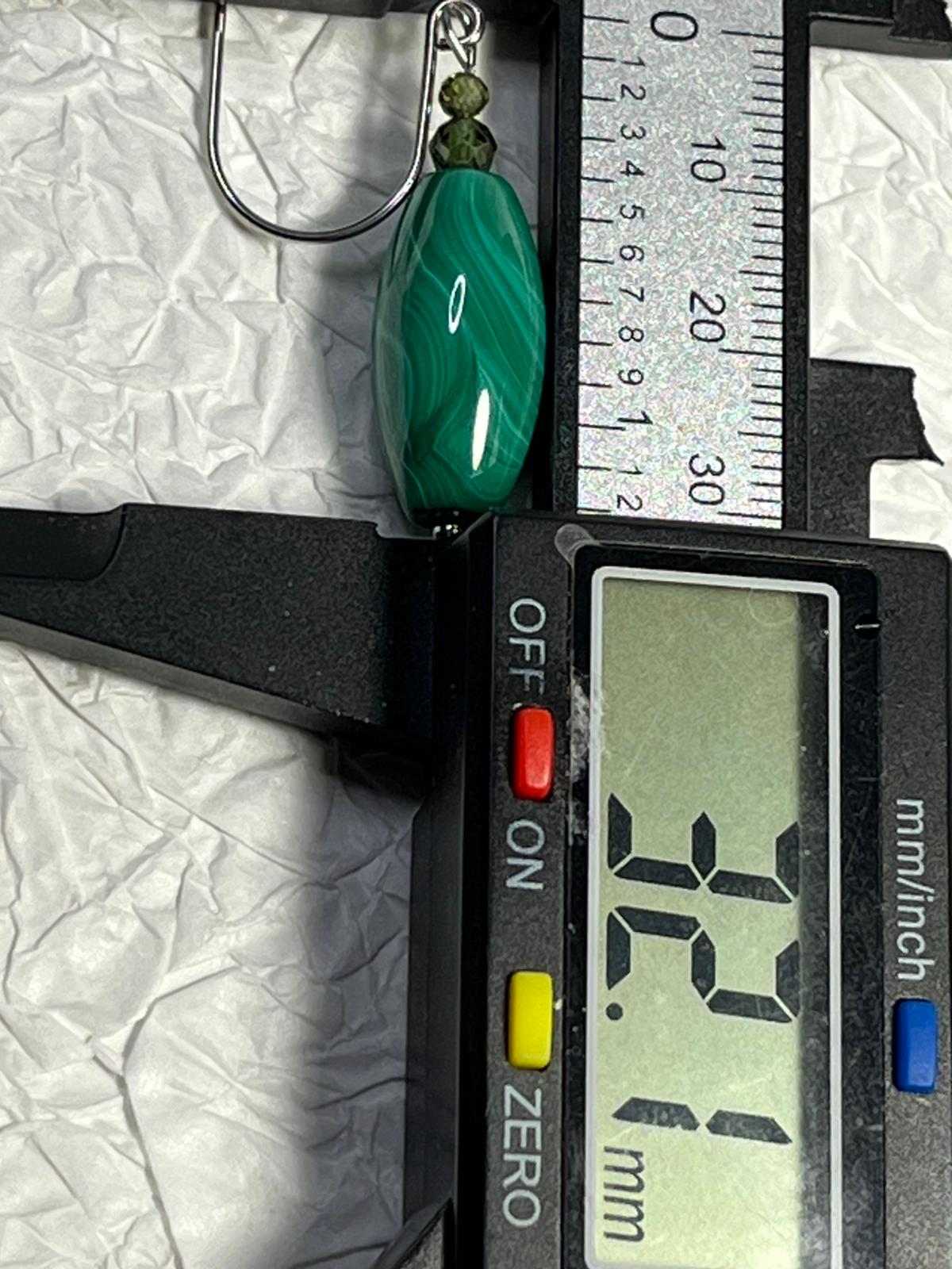 Boucles d’Oreilles Malachite et Zircon