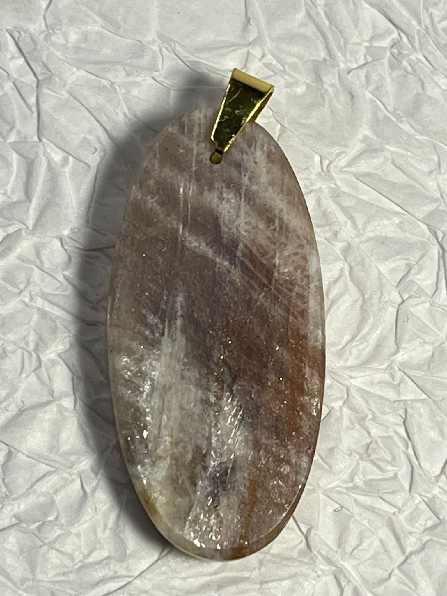 Pendentif Pierre de Lune et Pierre de Soleil (Rare)