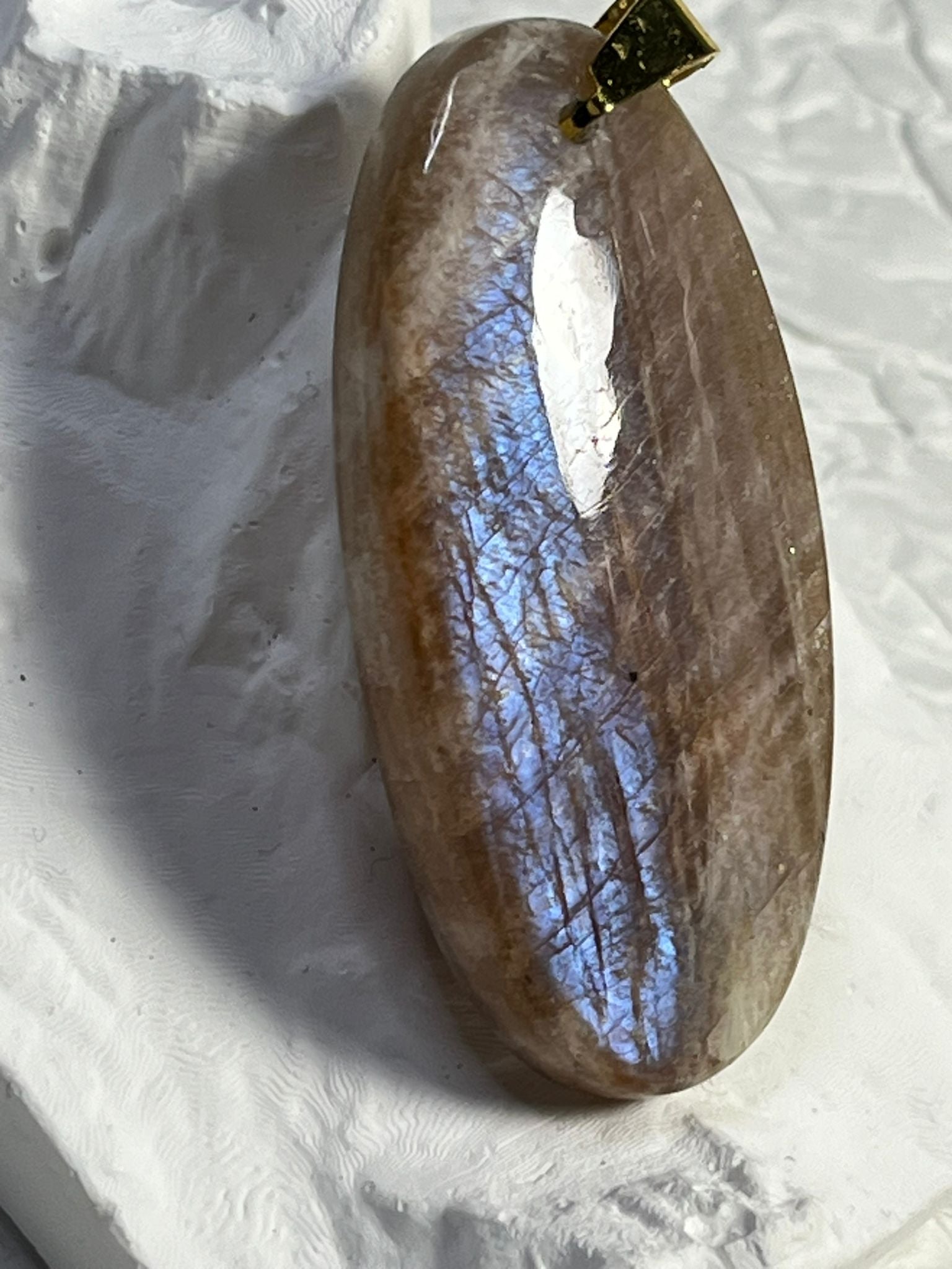 Pendentif Pierre de Lune et Pierre de Soleil (Rare)