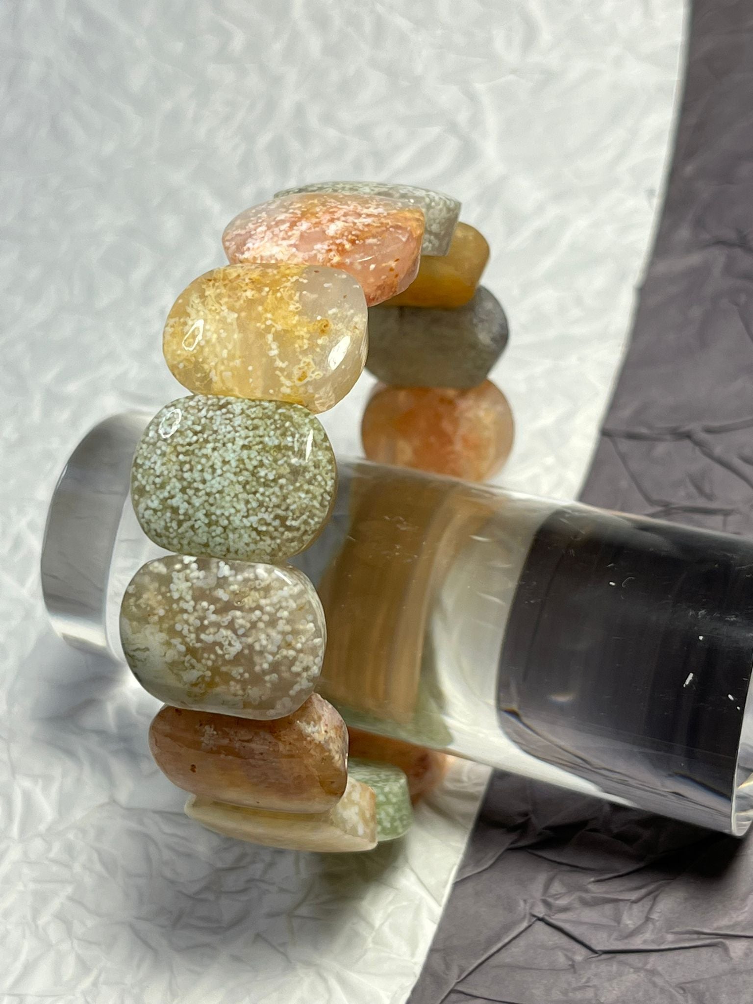 Bracelet Manchette en Agate Mousse