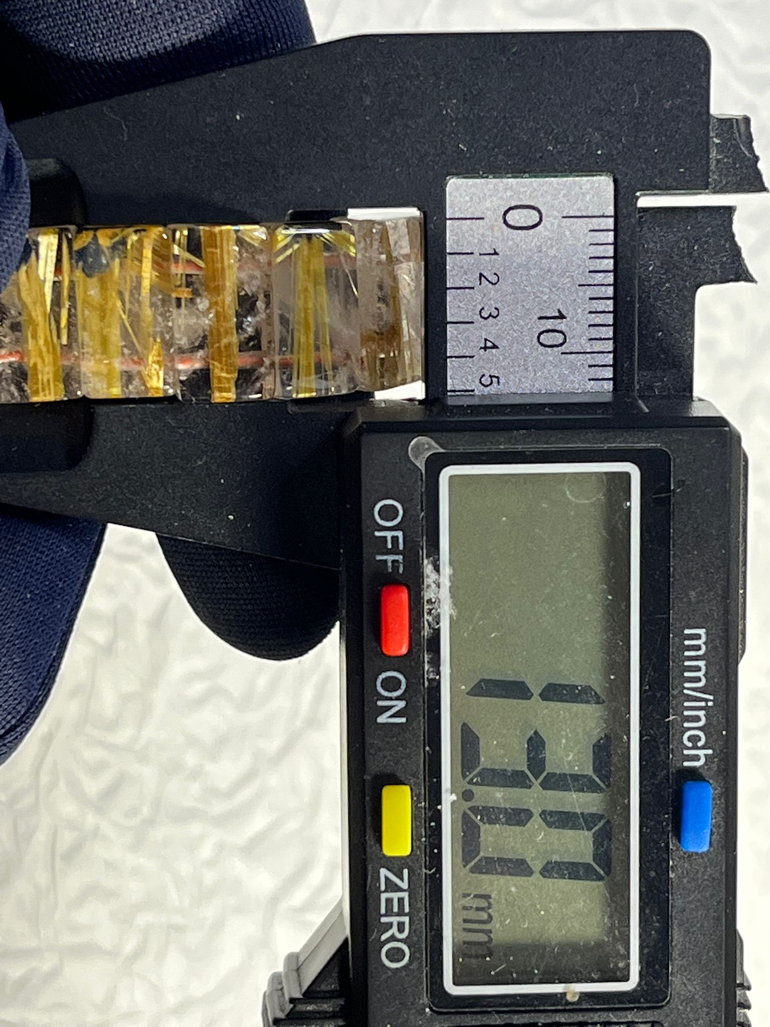 Bracelet Manchette en Titanium (Cristal de Roche, Rutiles Dorés & Hématite)