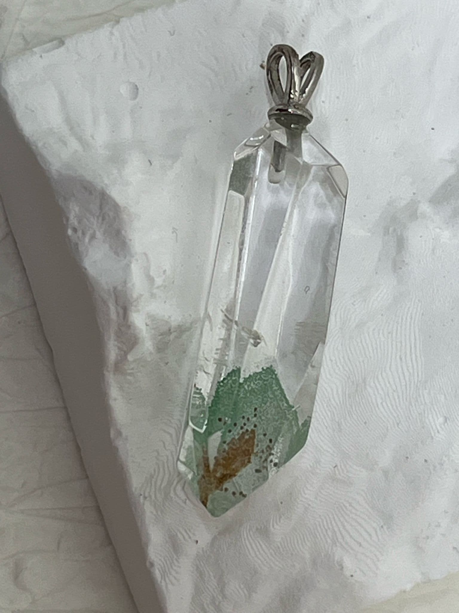 Pendentif Quartz fantôme Émeraude